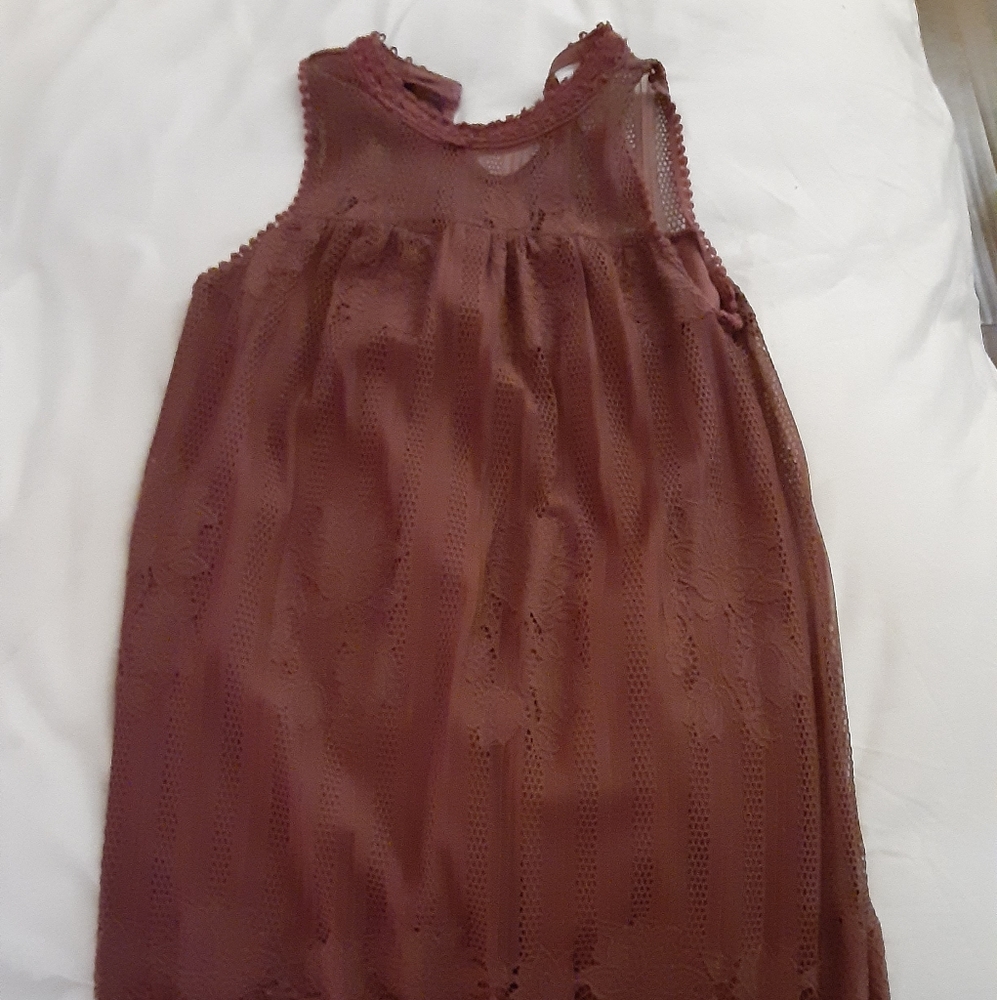 Mauve Feminine Lace Dress